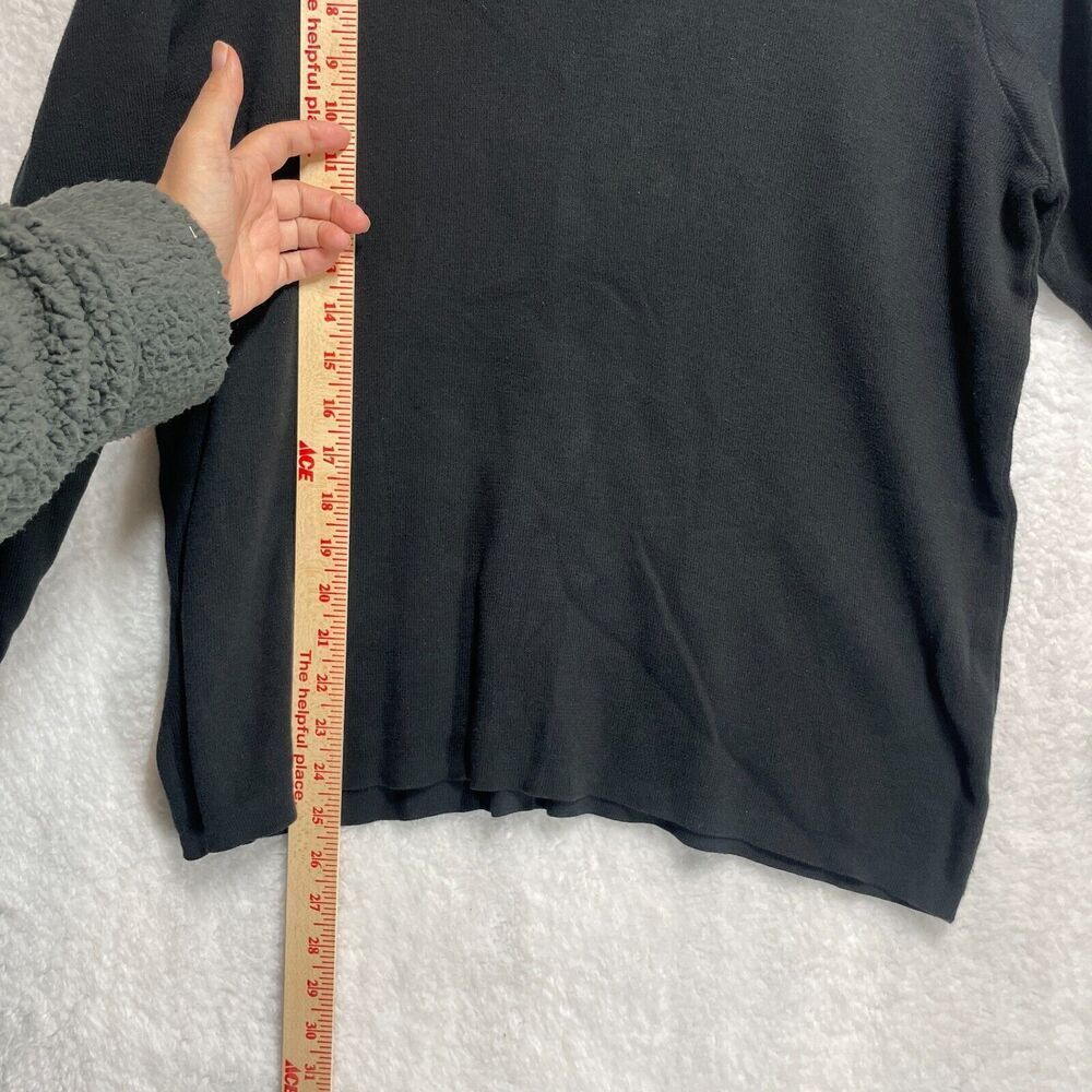 Peruvian Connection XL Black Pima Cotton Turtleneck Sweater Peru Minimalist Soft - Picture 7 of 10